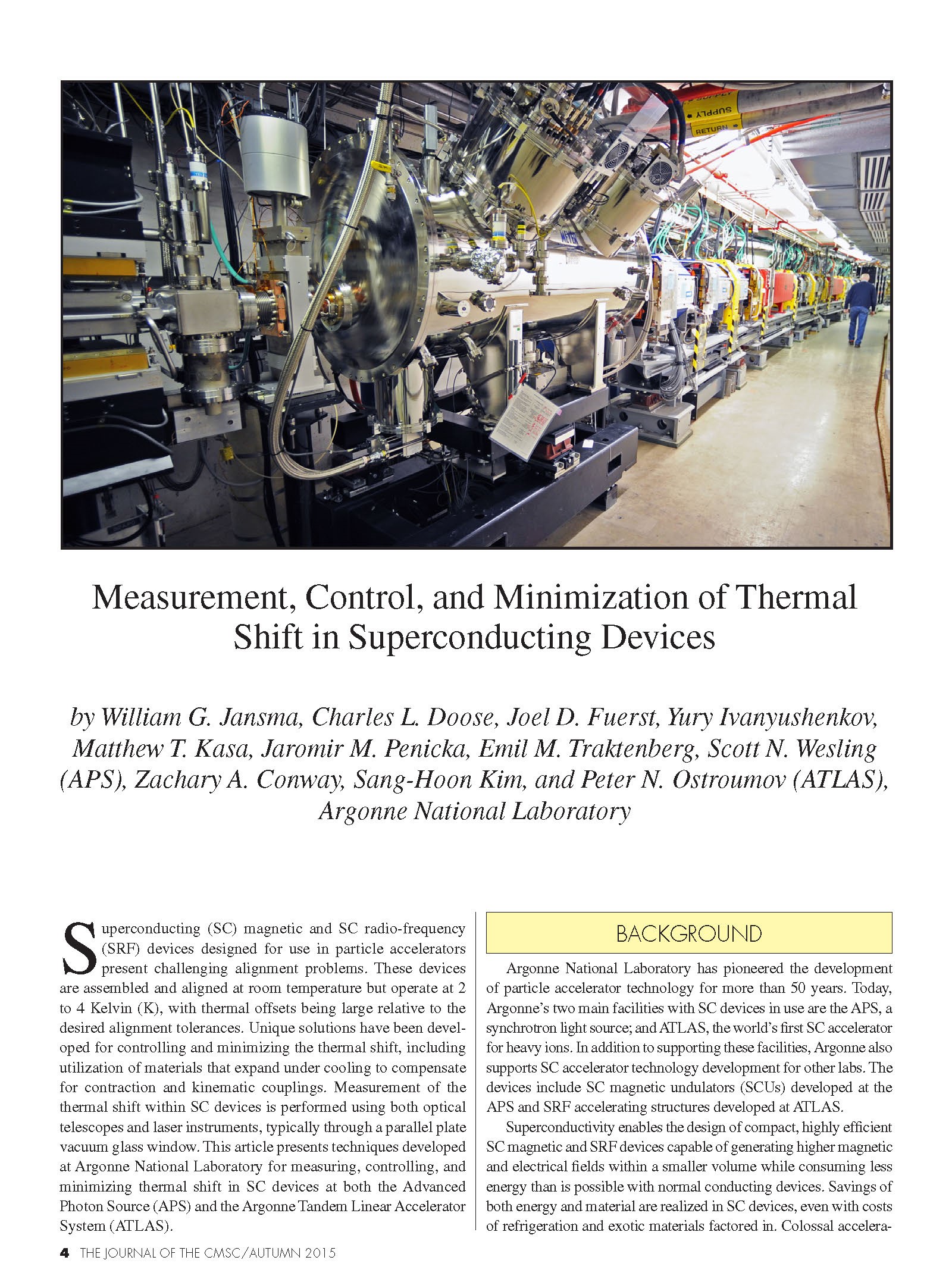 Measurement, Control and Minimization of Thermal Shift in ...